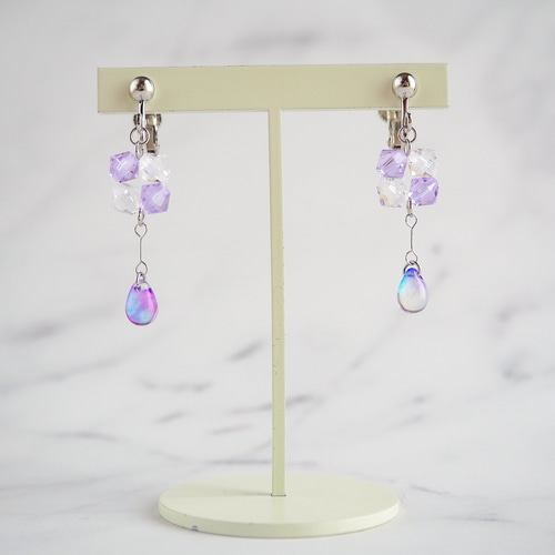 紫陽花のしずく イヤリング・ピアス （シルバー ゴールド