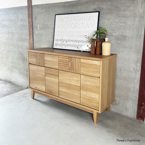 サイドボード キャビネット リビングボード リビング収納 棚 木製脚