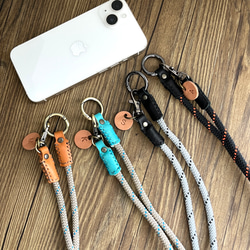 カラー追加♪Simple パラコードx本革 スマホショルダー