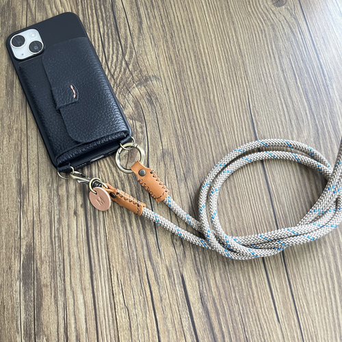 パラコード　スマホショルダー カラー追加♪Simple パラコードx本革 スマホショルダー