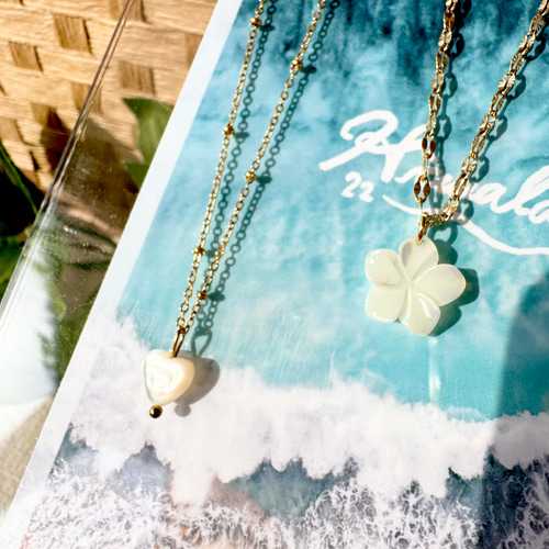 高品質AAAランク＊マザーオブパール【1粒ハートネックレス】選べる