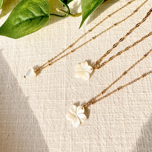 高品質AAAランク＊マザーオブパール【1粒ハートネックレス】選べる