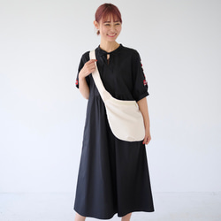 ﾓﾘﾉｶﾞｯｺｳ シワになりにくい エスニック刺繍ワンピースドレス(ブラック)｜mg-op18-bk 8枚目の画像