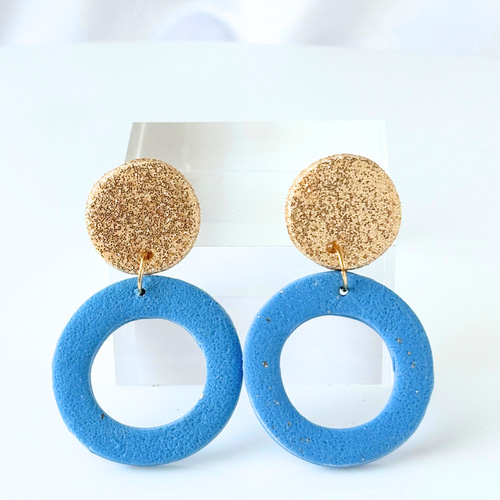 シンプル 大ぶり 軽い 痛くならない 女子会 旅行 流行色 ブルー