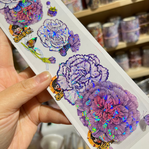 海外 PETテープ マスキングテープ 装飾フラワー 海外PETテープ 切り売り 芳馨語 花 海外マステ コラージュ マスキング