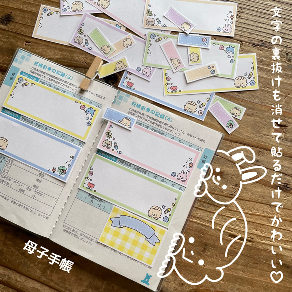 普通紙】母子手帳フレーク ＊ マタニティ ベビー 母子手帳 エコー