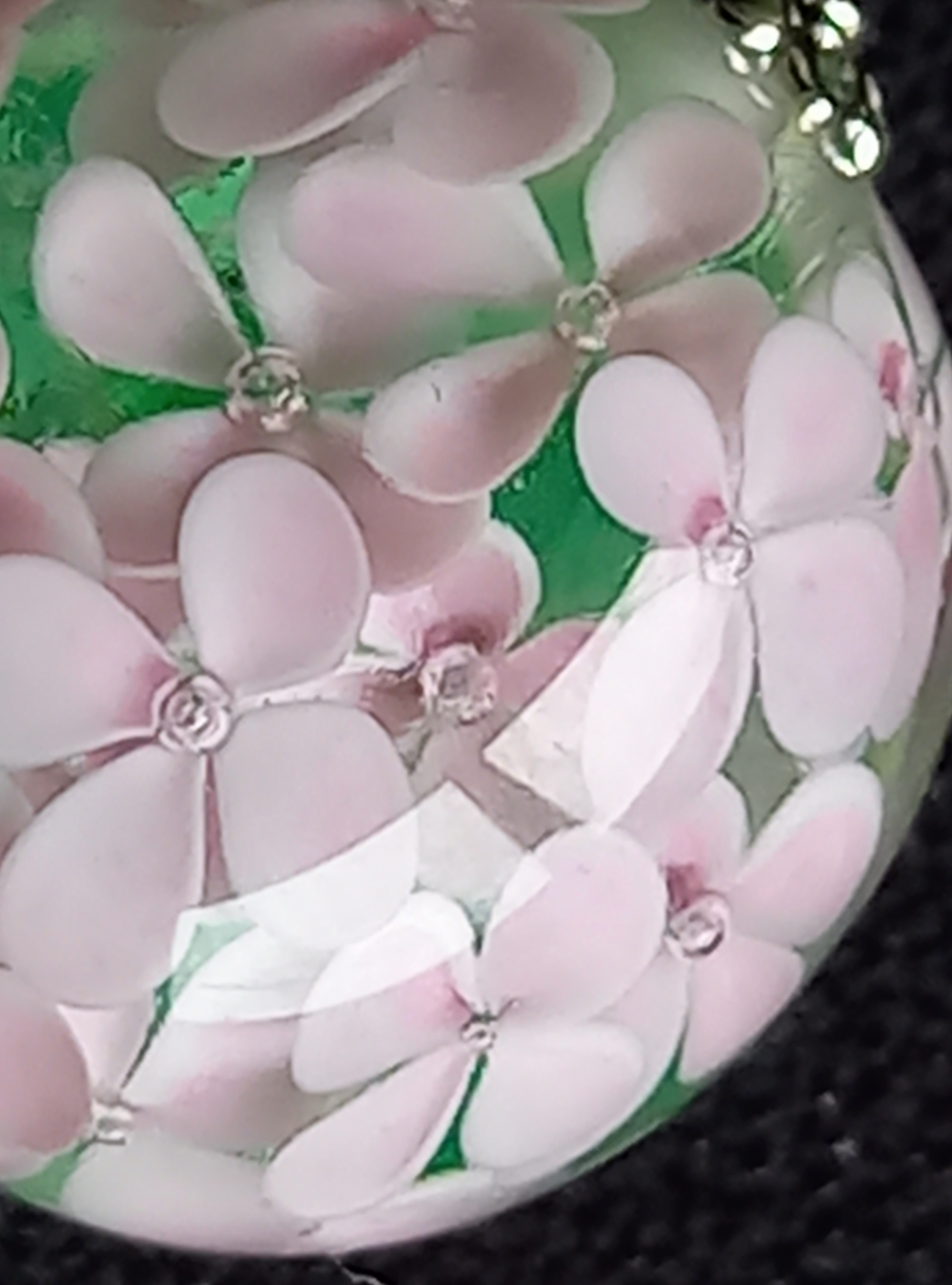 とんぼ玉のネックレス＜紫陽花・ピンク＞