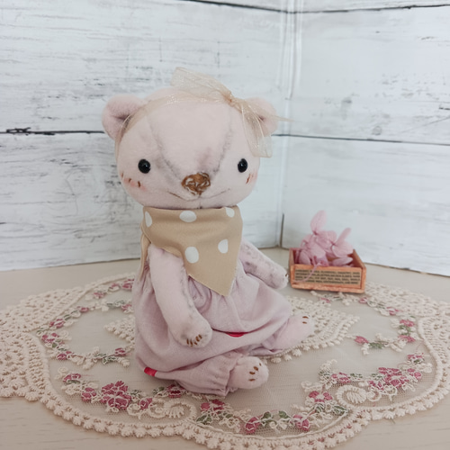 ピンクハウス 勿忘草 クマ くま 綿ローン チュニック ブラウス