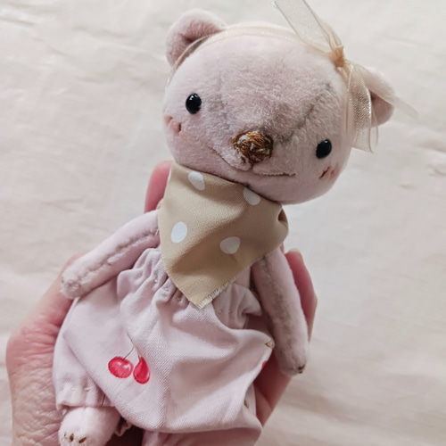 薄ピンクくまさん テディベア くまのぬいぐるみ ぬいぐるみ ひぐま組