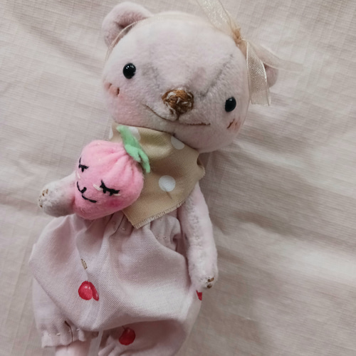 薄ピンクくまさん テディベア くまのぬいぐるみ ぬいぐるみ ひぐま組
