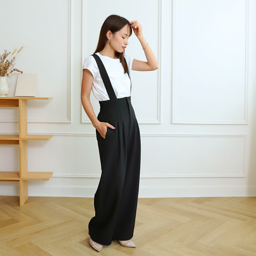 大人気✨ドゥロワー オールインワン サロペット ネイビー 肩ひも 2way