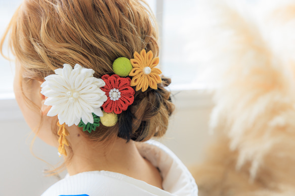 和装 髪飾り つまみ細工 カラフル 結婚式 白無垢 色打掛 ヘッドドレス