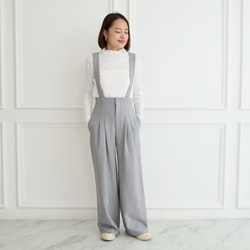 値下げ　MACHATT 2wayサロペット グレー 3サイズ】着回し抜群 肩紐を取り外せる 2Way 大人女子なハイウエスト