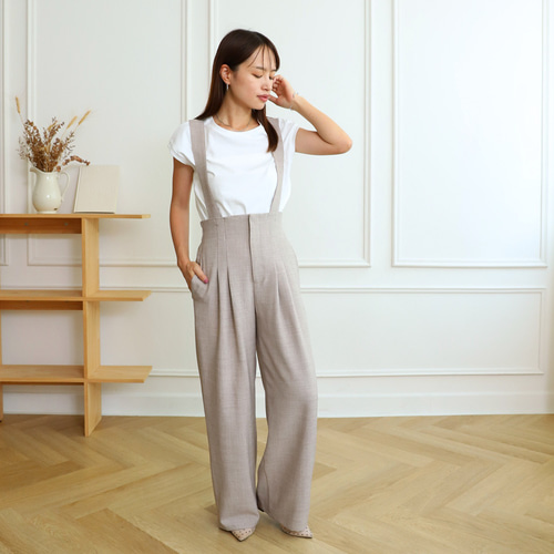 送料無料 通販 激安 3サイズ】着回し抜群 肩紐を取り外せる 2Way 大人女子なハイ サロペット・オーバーオール・オールインワン