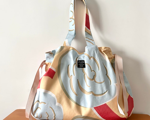 はまぐりバッグ/big flower:saxblue 巾着バッグ Bumblebeez 通販