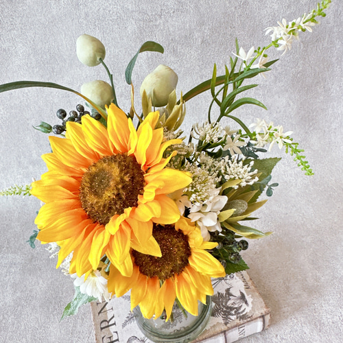 ひまわり ブーケ アレンジメント アーティフィシャルフラワー