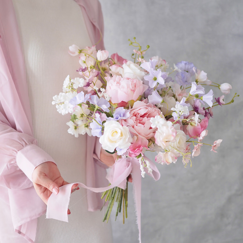受注生産 芍薬とスイートピーのパステルブーケ ピオニー