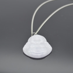 ペンダント・ネックレス］ホワイトジェイド（白翡翠）大黒天