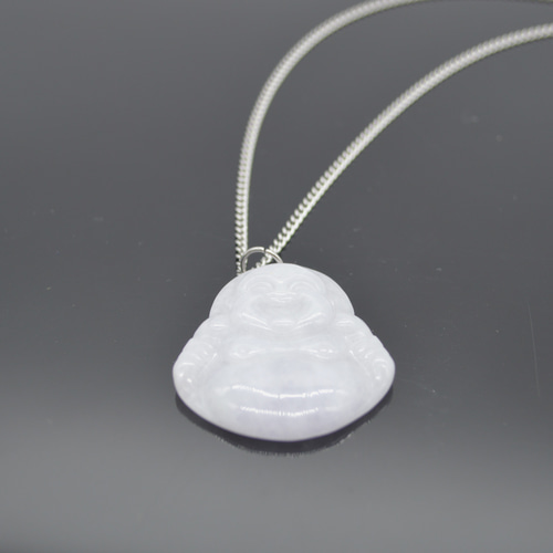 ホワイトゴールド　ヒスイ　ペンダント K18 WG ホワイトゴールド 天然翡翠 ジェダイト 1.73ct □ ダイヤモンド