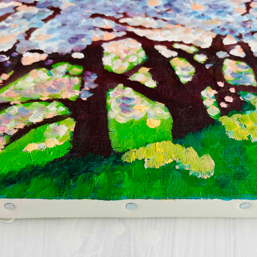 32×41㎝「朝の桜２」油彩・原画・F6 32×41㎝「朝の桜2」F6・原画・油彩画 N 絵画 かいがのみせ