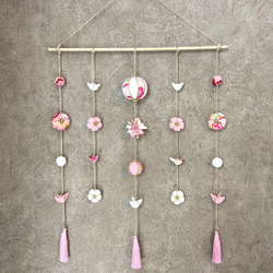 ひな祭り 雛祭り 吊るし雛 モダン おしゃれ ピンク系 タペストリー