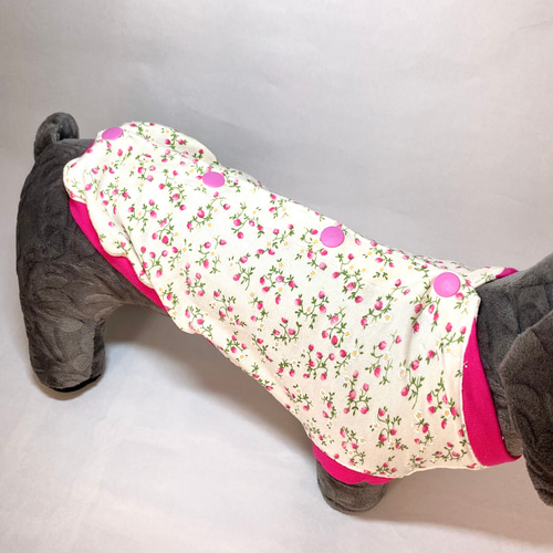 受注制作】犬服後ろ開き シニア犬も着やすい背開き服ハンドメイド老犬 