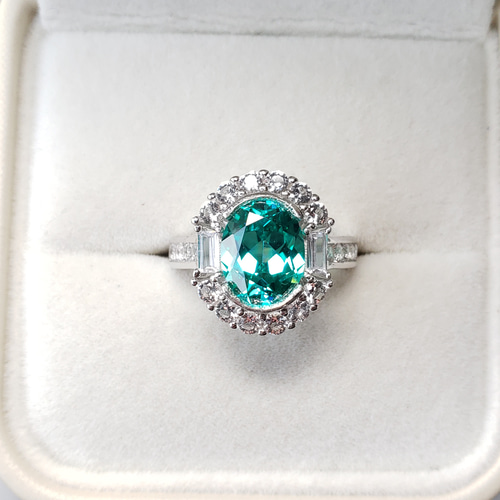 奇跡の輝き?パライバトルマリン 人工宝石 ナチュラルトパーズヘイロー