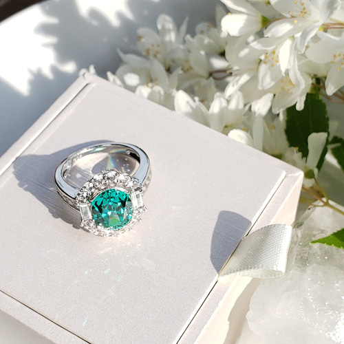 奇跡の輝き?パライバトルマリン 人工宝石 ナチュラルトパーズヘイロー