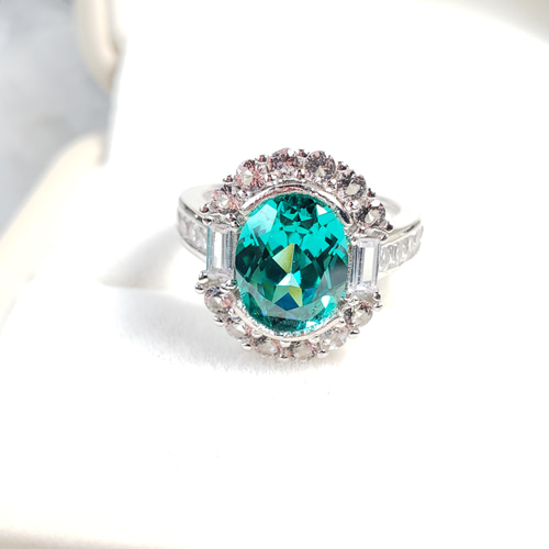 奇跡の輝き?パライバトルマリン 人工宝石 ナチュラルトパーズヘイロー