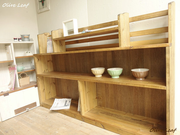 サイズオーダー可！○仕切り段差キャビネット○ナチュラルブラウン