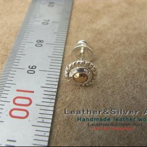 ハンドメイドシルバーピアス、silver925,k18 ポルトピアス、太陽