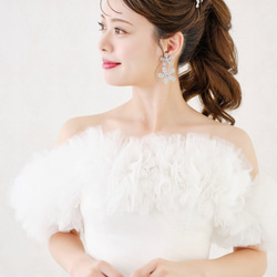 EK18 大ぶりイヤリング　ブライダルイヤリング　ウェディングイヤリング　結婚式  おしゃれ花嫁 4枚目の画像
