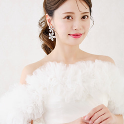 EK18 大ぶりイヤリング　ブライダルイヤリング　ウェディングイヤリング　結婚式  おしゃれ花嫁 6枚目の画像