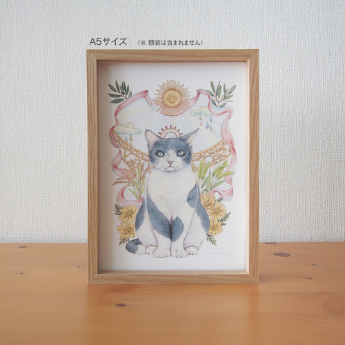 SALE】猫神様 アートポスター 選べるサイズ イラスト ms. colorfreak