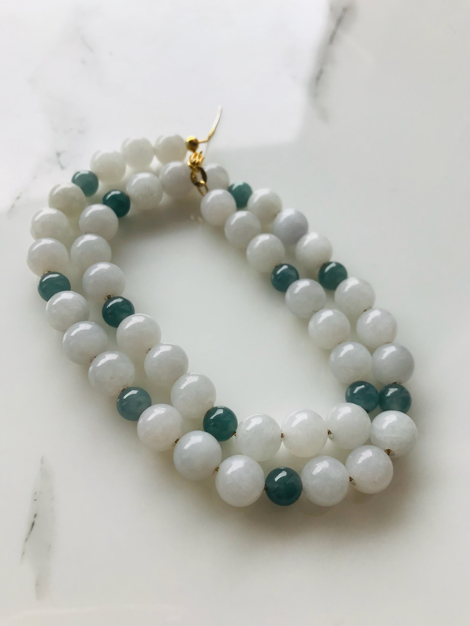 [P245-001］ ジェイド ヒスイ ネックレス　ブレスレット　ミャンマー産　ホワイト　グアテマラ産　s925