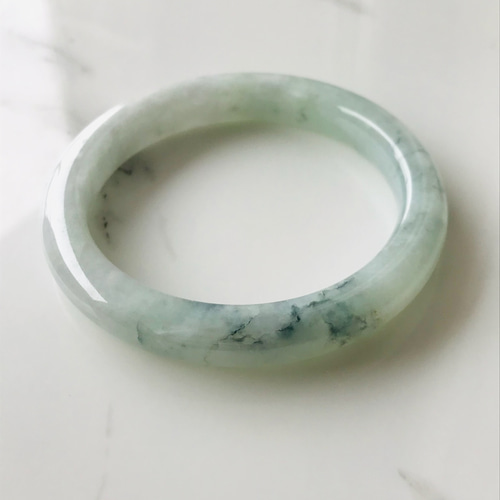 B810-0107] ジェイド JADE ヒスイ 本翡翠 バングル 天然石