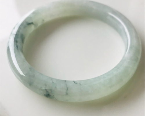 B810-0107] ジェイド JADE ヒスイ 本翡翠 バングル 天然石