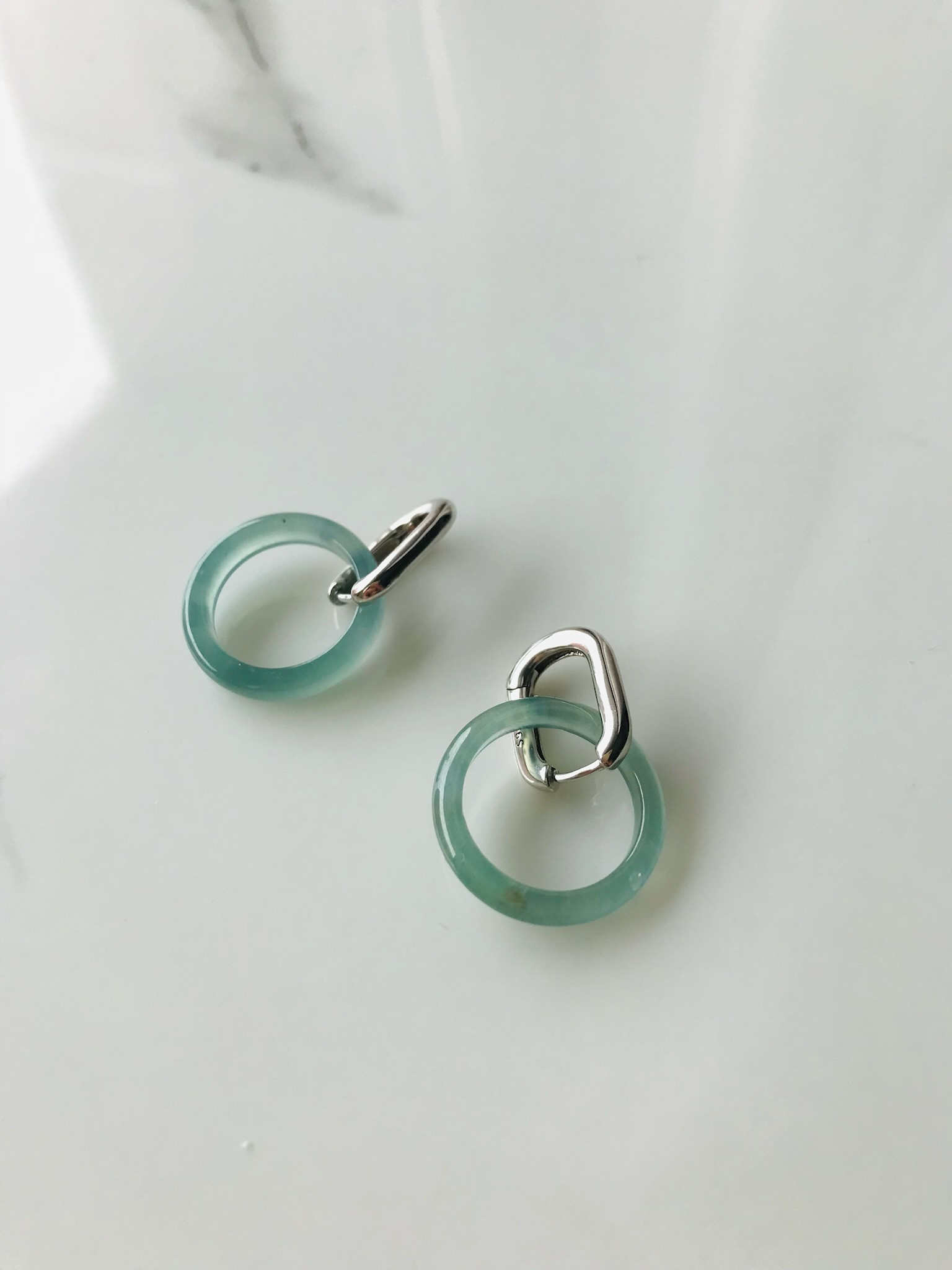 [P150-001] ジェイド　JADE ヒスイ　本翡翠　ピアス　　s925　天然石　グアテマラ産　アイスグリーン