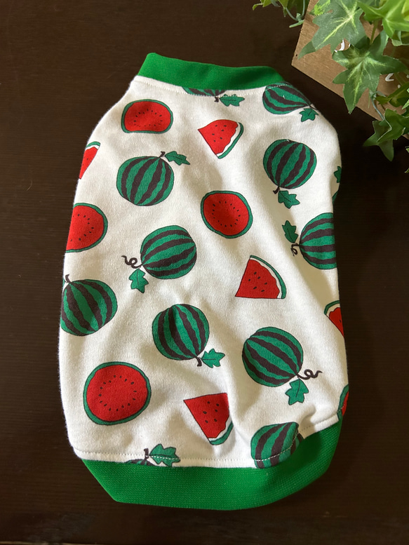 犬服ハンドメイド　メッシュスイカタンク 犬服ハンドメイドメッシュスイカタンク