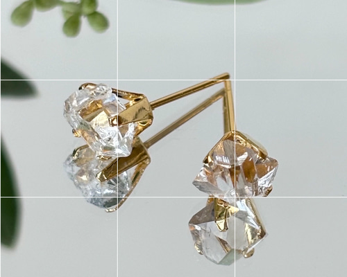 accessories mauさんのハーキマーダイヤモンドピアス ハーキマーダイヤモンド ハーキマー 水晶 クォーツ ピアス レディース