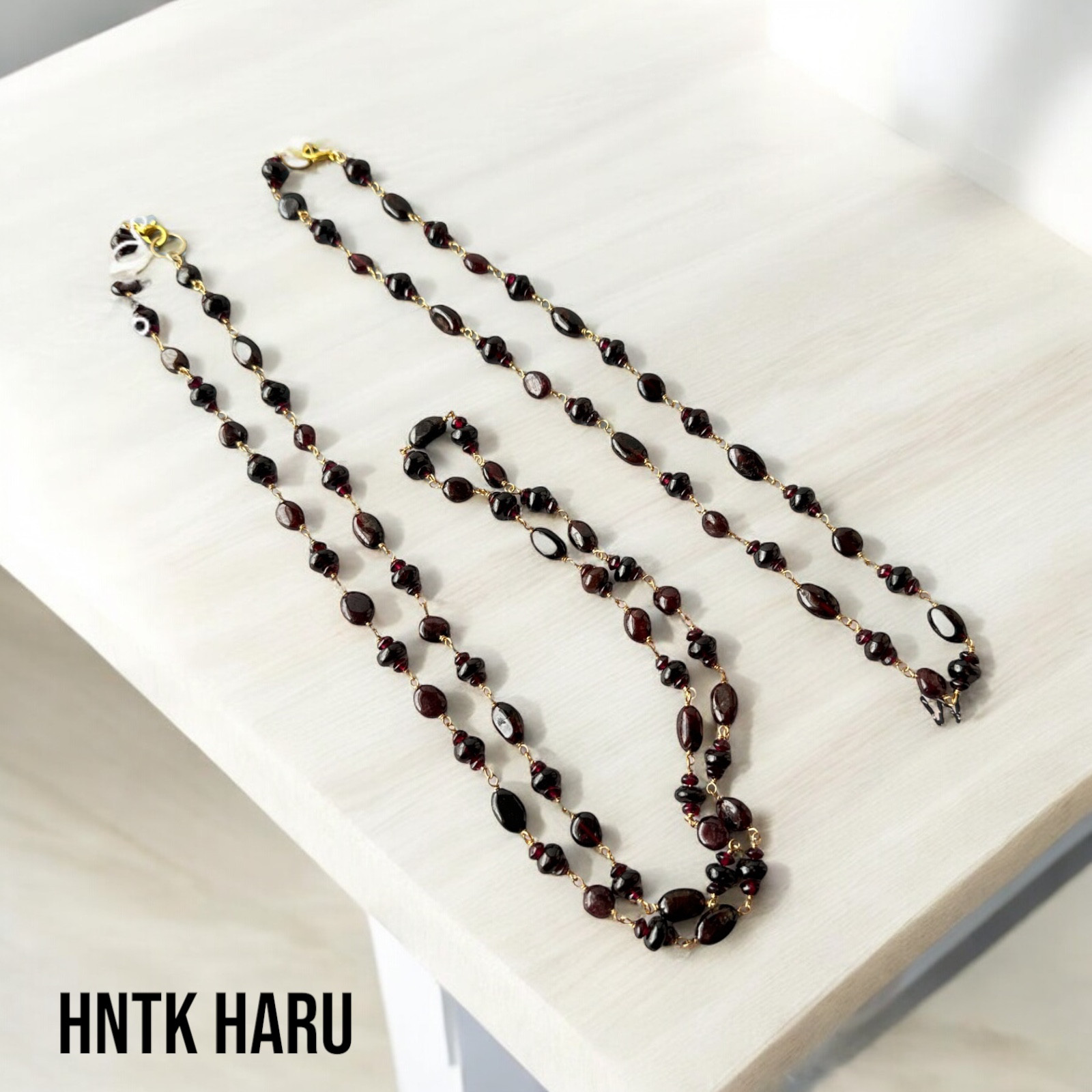 HNTK ガーネット2本セットロングネックレス　N0689
