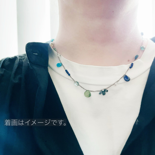 一点もの】カラフル天然石のネックレス☆C/カイヤナイト/アイオライト