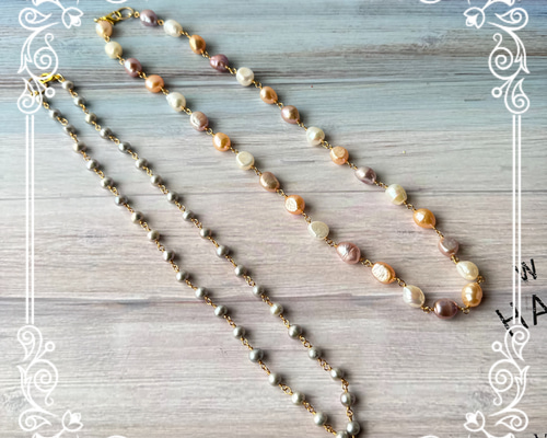 HNTK 淡水パール2本セットカスタムネックレス N0692 ネックレス