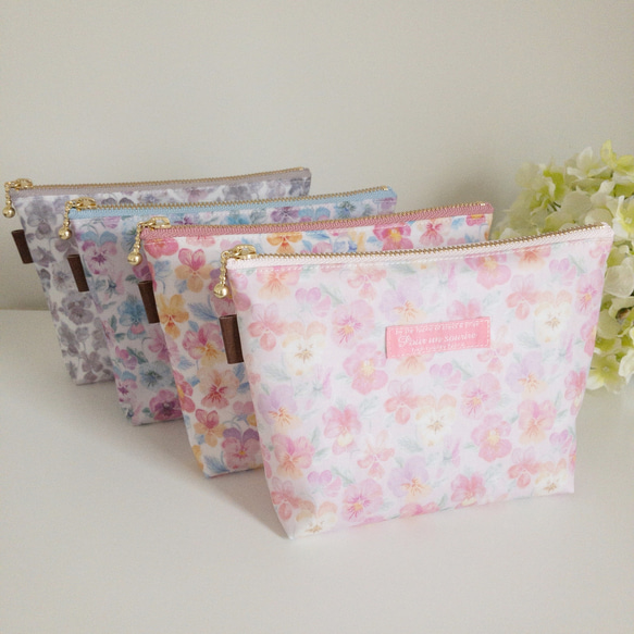ラミネートポーチ LIBERTY ピカデリーポプリン 小物入れ コスメ