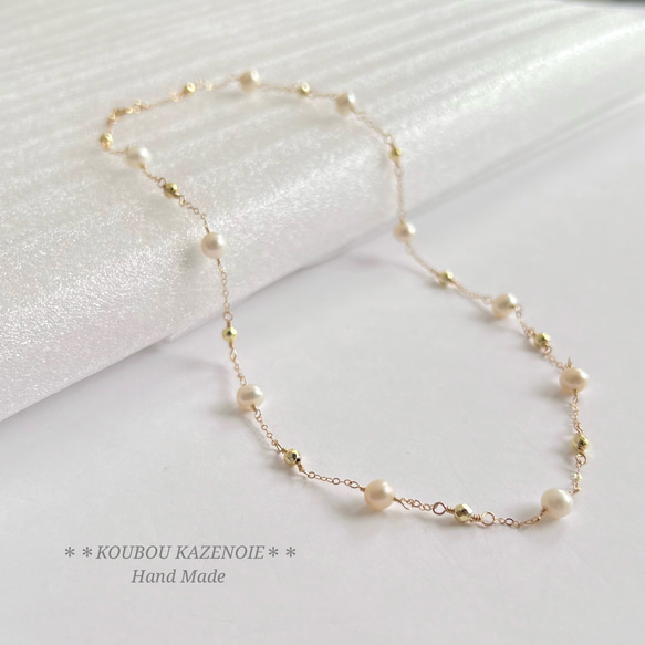 ホワイトパール ネックレス ハイクオリティスタンダードバロックパールネックレス 淡水パール