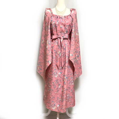 洗える着物リメイク ドレス&ショールのセット／キャミワンピースタイプ