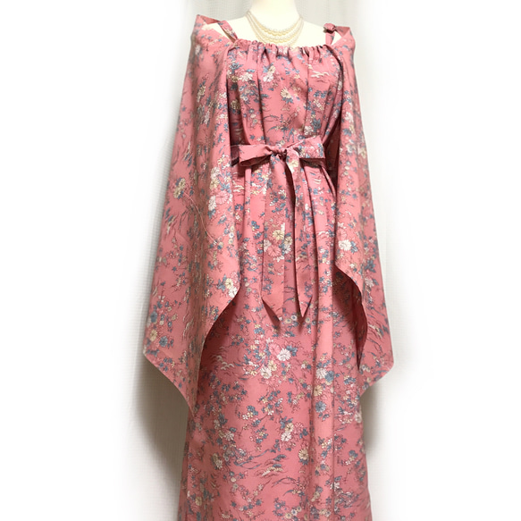 洗える着物リメイク ドレス&ショールのセット／キャミワンピースタイプ