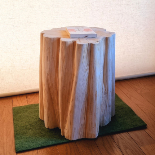 丸太サイドテーブル丸太スツールヒノキ根元