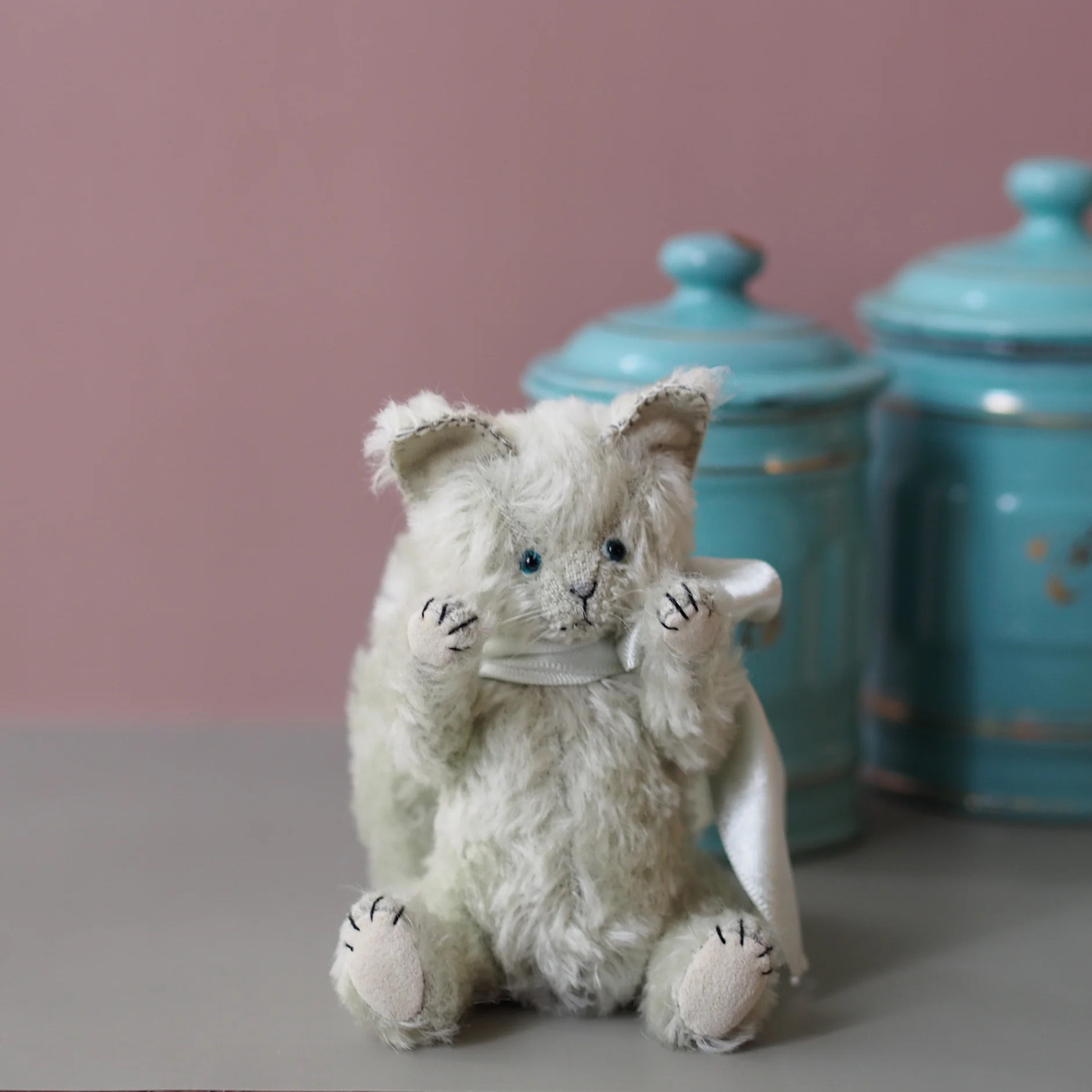 ciel étoilé 猫の日2025 オリジナル Standard size teddy cat paleblue 15,000円