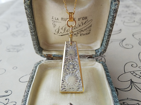 ヴィンテージ お花・花火/江戸切子のような Clear-Grey／Gold